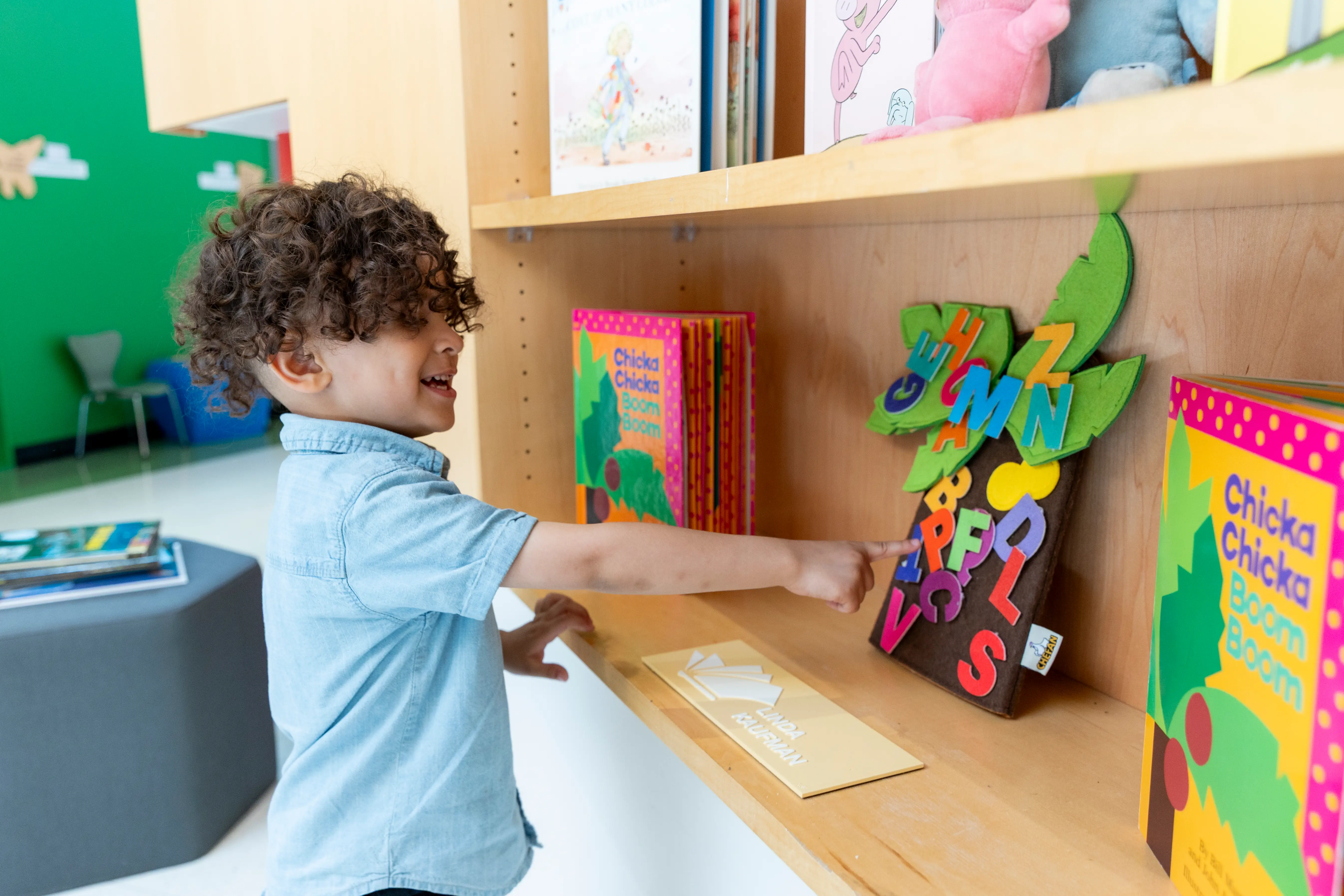 Student doing activities with their class.